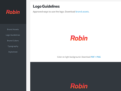 Robin Styleguide logo onemightyroar robin styleguide