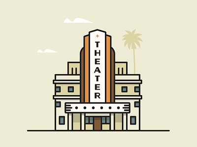 Vintage Theater art deco building theater vintage theater