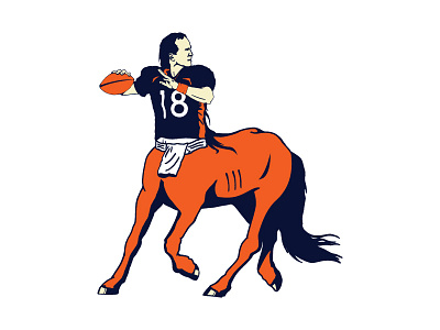 Peyton bronco broncos denver football illustration nfl t shirt