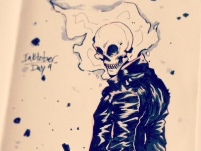 Inktober Day 4 comics ghost rider illustration ink inktober