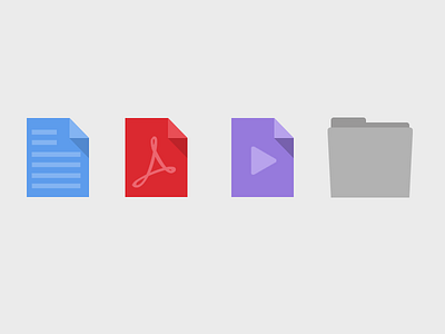 Flat Icons acrobat document file folder icon icons movie shadow