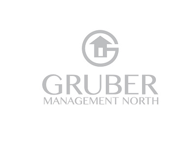 Gruber Logo brand house logo property management real estate thick lines