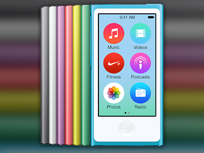 iPod Nano iOS 7 UI Concept apple design flat icons ios ios 7 ipod ipod nano