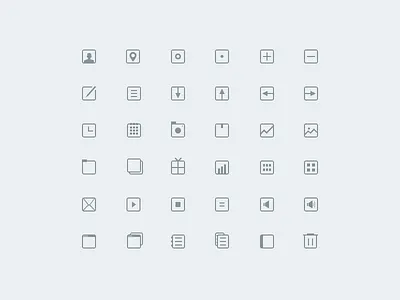 36 Thinicons Free PSD calendar camera charts folder free psd icons pin psd stats user