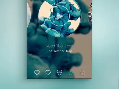 Radio Music App app blur design green ios iphone mobile music radio transparent ui