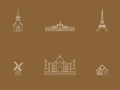 Platter Icons app building design icon illustration line location platter