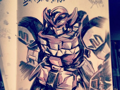 Inktober day 5 illustration ink inktober megazord