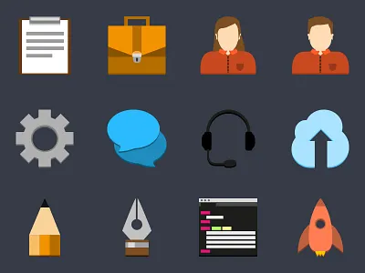 Flat Icon Set v2 ecommerce flat icons illustrator web design workflow