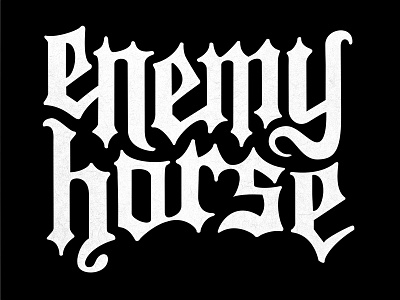 ENEMY HORSE! blackletter logo music tshirt