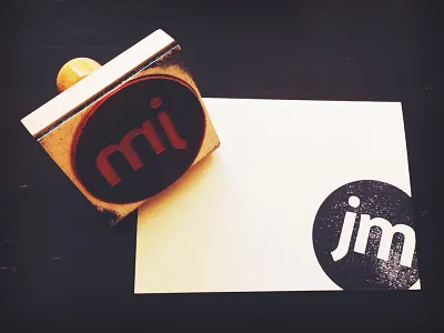 jm Stamp & Cards branding jm logo recycled paper stamp