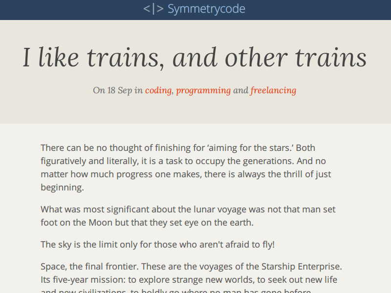 [WIP] Redesigning Symmetrycode blog colors typography ui design web design