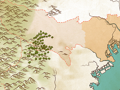 WIP, Map for a Graphic Novel japan map shogun tim paul timpaulillustrations tokyo zombie