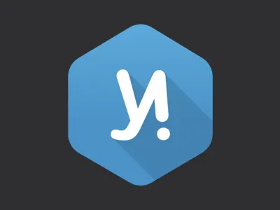 Youmi app company flat friendly logo long shadow rounded shadow youmi