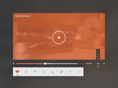 Web Video Player colour flat harvey lorimer player share ui ux video web widget work