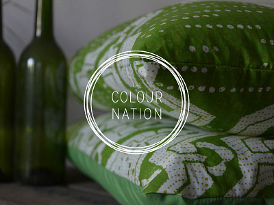 The Colour Nation brand circle colour cushion fabric fashion green homeware identity logo print