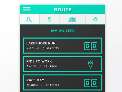 Route App - My Routes app fitness gps iphone location minimal ui ux