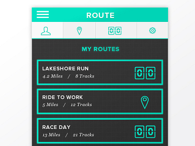 Route App - My Routes app fitness gps iphone location minimal ui ux