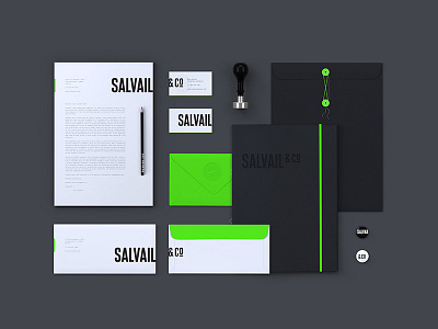 Salvail & co branding card green logo logotype