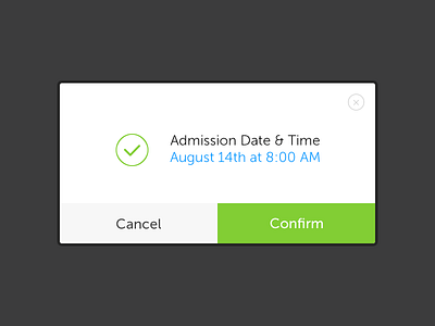 Confirmation Modal confirmation date modal time window