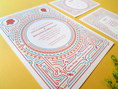 Leslie & Ben invitation print tortoise belly wedding