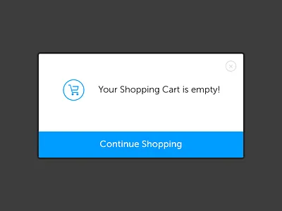 Empty Cart Modal cart modal shopping window