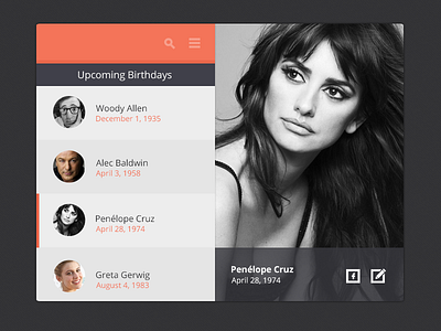 Birthday Reminder app birthday flat penelope reminder ui ux