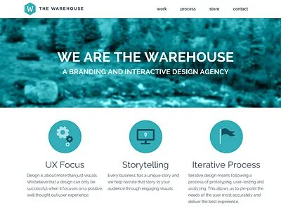 New Warehouse website agency company design flat icons interactive the warehouse web website