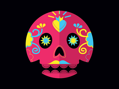 Day of the Dead - Skull 02 badges cartoon day of the dead illustration pins sugar skull