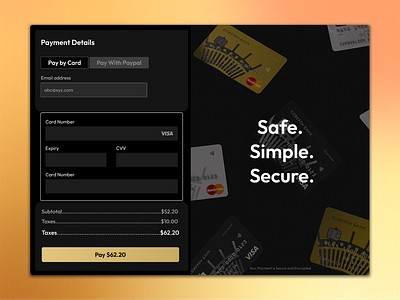 Payment checkout page design. credit card page payment details payment page