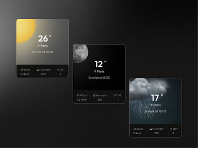 Weather Widget Design weather card weather card ui weather website design weather website ui