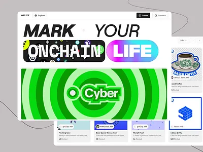 Web3 Onlife Identity Platform UI blockchain ux crypto dashboard crypto wallet integration dynamic blockchain visuals experience design futuristic digital branding futuristic ui elements gamified web3 experience identity platform interactive nft gallery motion motion design nft discovery platform nft minting interface ui transitions uxui motion vibrant web3 design web3 identity ui web3 onboarding design
