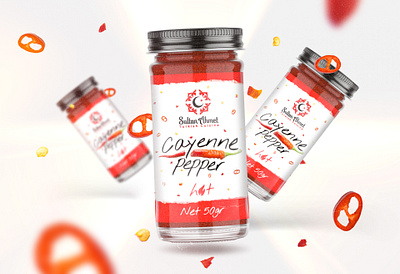 Cayenne Pepper Label Design adobe branding design graphic design illustrator mockup packaging photoshop