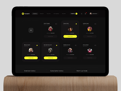 TrendLift – Social Media Growth Dashboard admin panel ai assistant app black cards chart chrome dark dashboard design extension marketing mobile app social ui ux