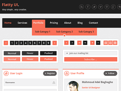 Flatty Ui Kit Free PSD 7oroof.com begha flat flatty kit ui