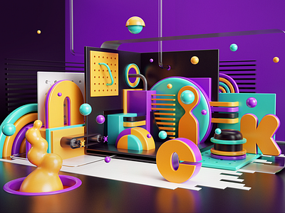 Nick Lookframe 2013 3d cinema4d colors grate kids nickelodeon render tarka typography vray