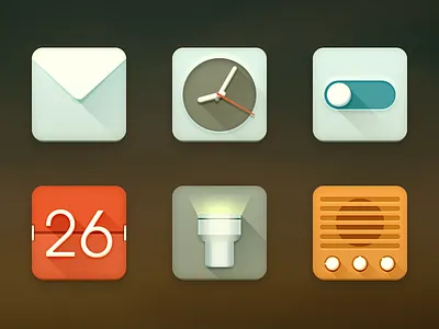 Reclado android calendar clock email flashlight icons radio setting