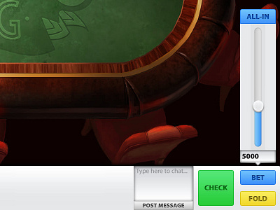 Poker Table Actions UI blue buttons casino chat game holdem light poker poker table poker ui slider ui