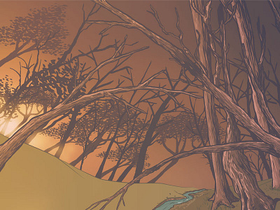Forest in progress drawing forest illustration trees