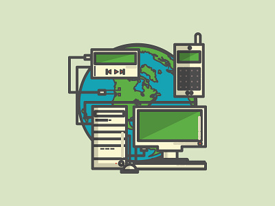 Connecting application design flat graphic icon illustration iphone mobile music vector web world