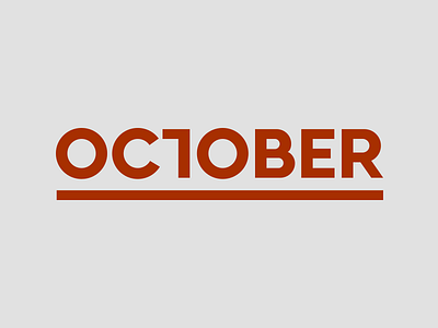 October brown flat ligatures month october type