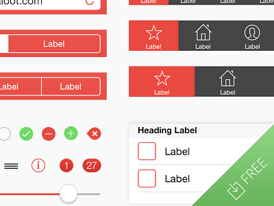 iOS 7 Alternate Color Ui Kit free freebie iphone psd ui
