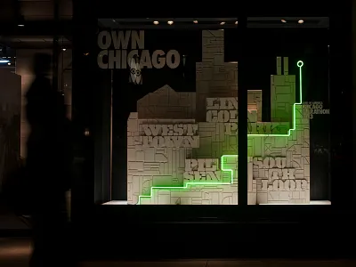 Nike Chicago Marathon store display art design typography