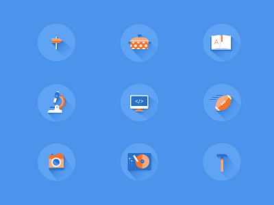 PathGather Icons achievements case study design education flat graphic icon illustration interface long shadow path web