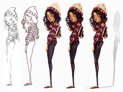 :: Wait :: character design paint photoshop she skecth