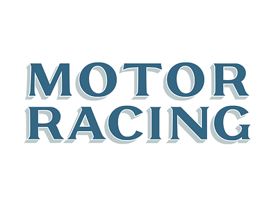 Motor Racing free throw illustrator old school practice serif vector