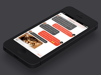 Messaging App kitty mockup simple