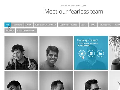 DoubleDutch Website: Team Section about about page css3 culture hover icons team web design website
