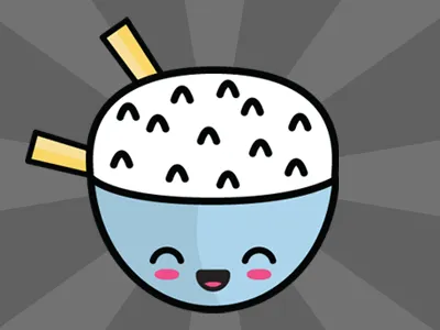 Bowl of Rice bowl cute food japanese kawaii rice