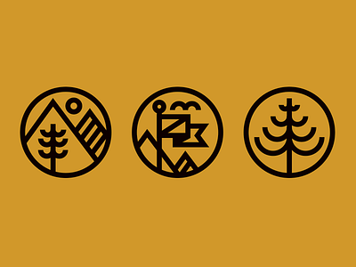 Travel/Outdoors Icons icons illustration knowhere lines monoline