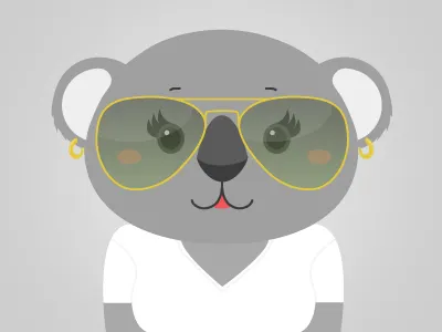 Karen, the koala animal australia boobs earrings fur glasses illustration koala shirt street style sunglasses